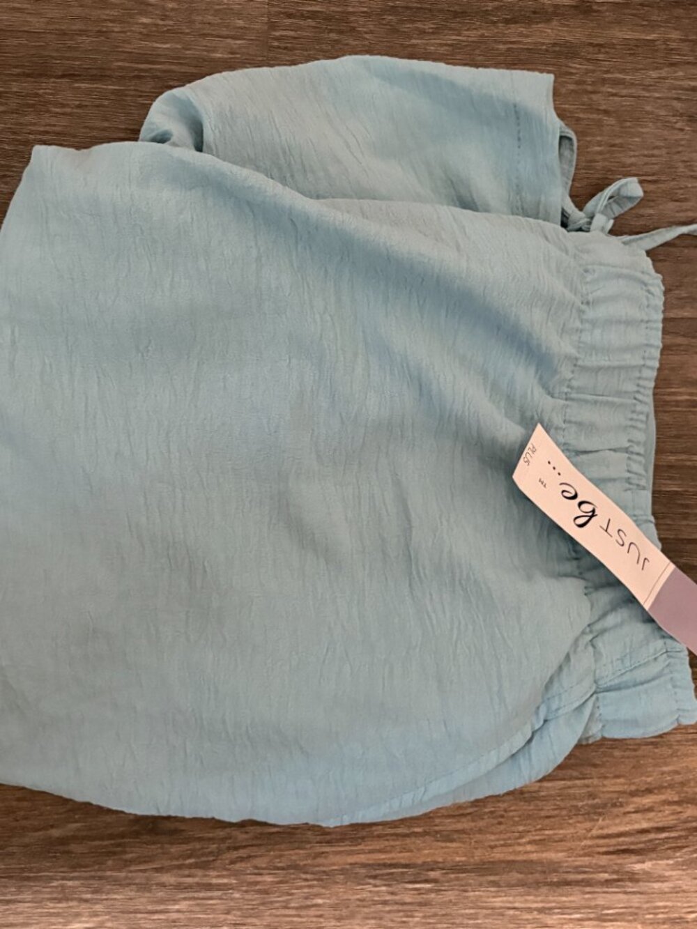 Just Be Forget Me Knot Drawstring Women's Guaze Flowy Pants sz 3X Light Blue NWT - Picture 3 of 3